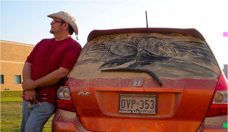 汚れた車に絵を描いた作品「Dirty Car Art」13