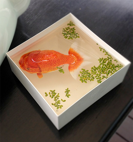 金魚絵師の深堀隆介氏にインスパイアされて描かれた美しい３Dアート　
